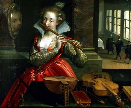 Allegory of Music (the Fluteplayer) od Dirk de Quade van Ravesteyn