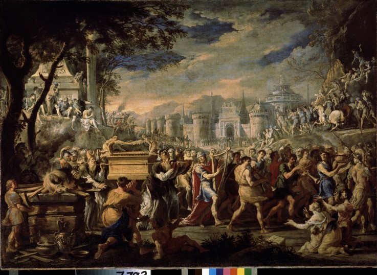 King David bearing the Ark of the Covenant into Jerusalem od Domenico Gargiulo