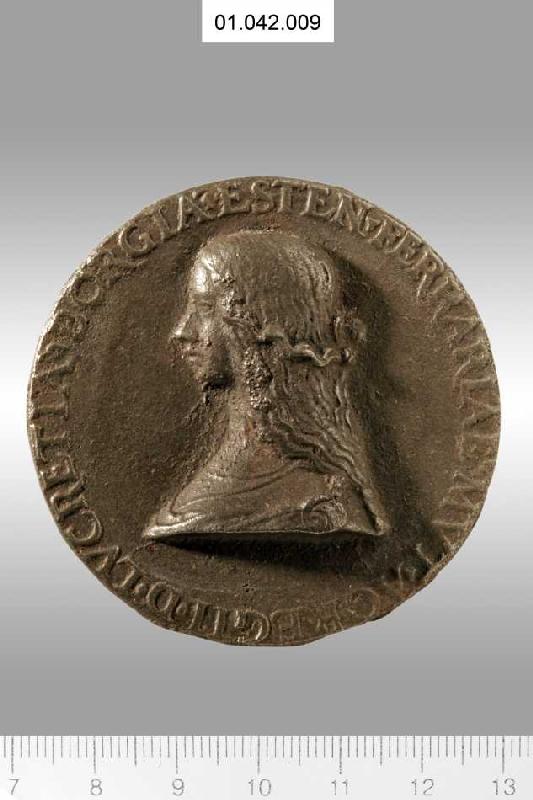Medaille auf Lucretia de' Medici. Münzstand Ferrara 1558 (siehe auch Bildnummer 35362) od Domenico Poggini