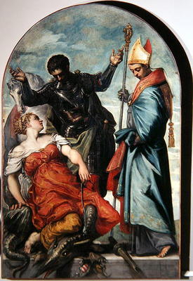 St. Louis, St. George and the Princess (oil on canvas) od Domenico Robusti Tintoretto