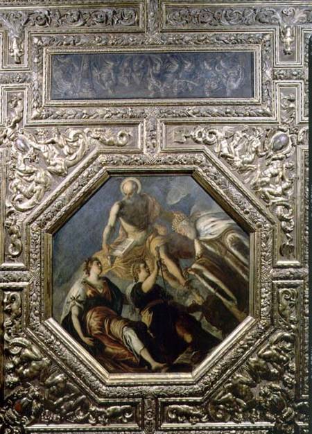 Doge G. Priuli Receiving Justice od Domenico Tintoretto