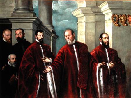 Portrait of Three Lawyers and Three Notaries od Domenico Tintoretto
