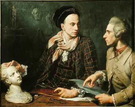 Self Portrait with Dominique Herment (1730-77) od Dominique Doncre
