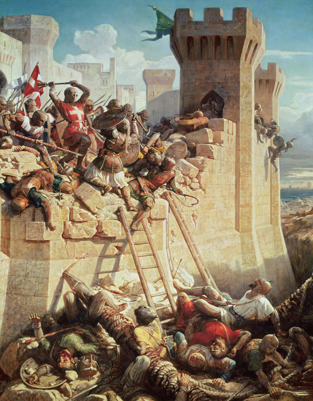 Guillaume de Clermont defending Ptolemais (Acre) in 1291 od Dominique Louis Ferreol Papety