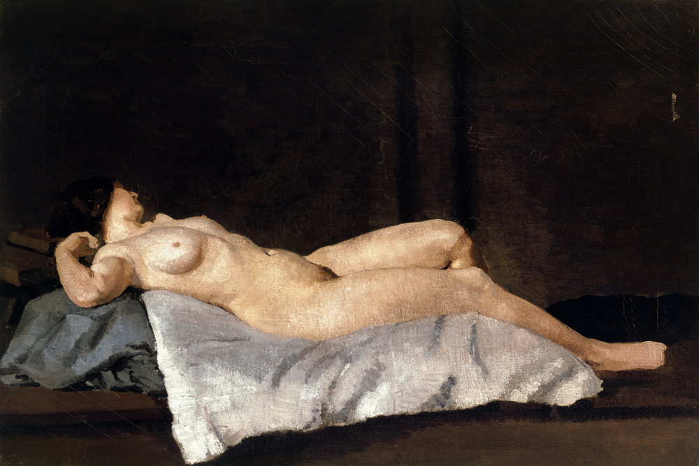 Female Figure Lying on Her Back, 1912 (oil on canvas) od Dora Carrington
