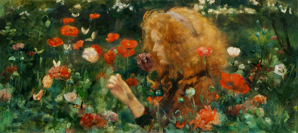 Girl in the poppy-seed field. od Dora Hitz