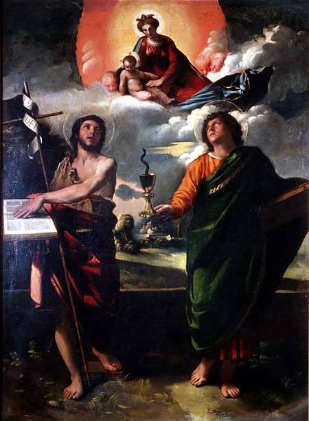 The Apparition of the Virgin to the Saints John the Baptist and St. John the Evangelist od Dosso Dossi