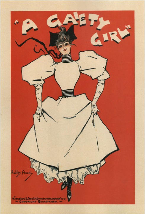 Poster for the musical comedy A Gaiety Girl by Sidney Jones od Dudley Hardy