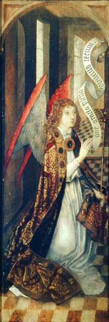 Angel holding a Banner, from an Annunciation Scene od Dutch School
