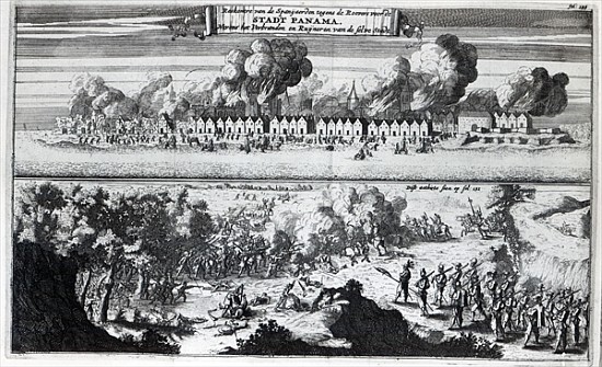 Battle between the Buccaneers and the Spaniards during the attack on Panama in 1671 od Dutch School