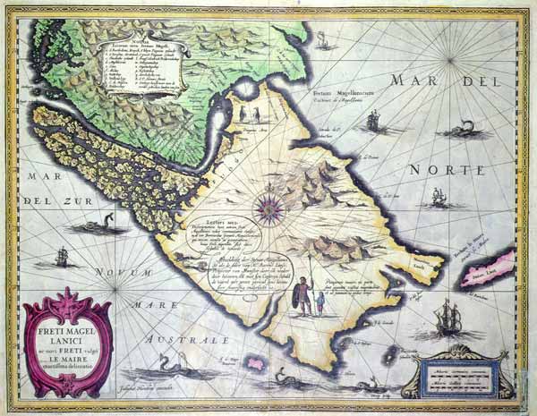 Map of the Magellan Straits, Patagonia od Dutch School