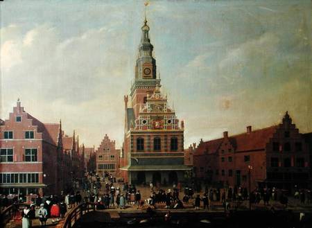View of the Weighhouse and the Cheese Market at Alkmaar od Dutch School