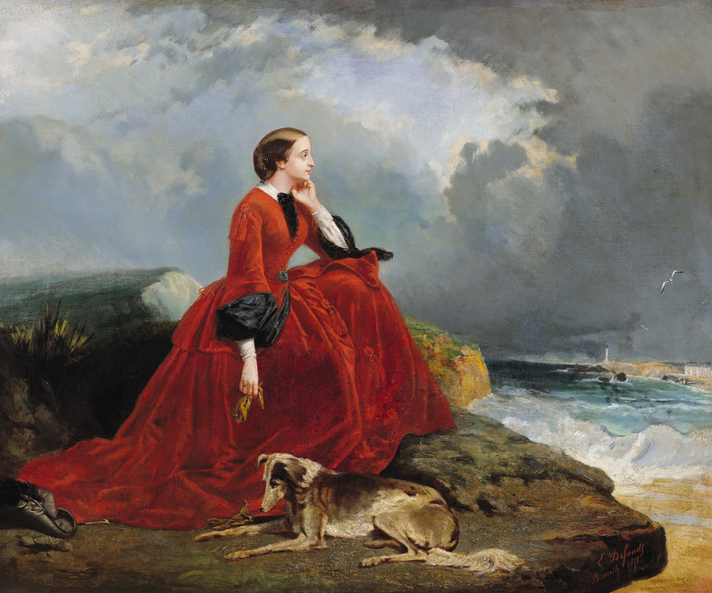 Empress Eugenie (1826-1920) at Biarritz od E. Defonds