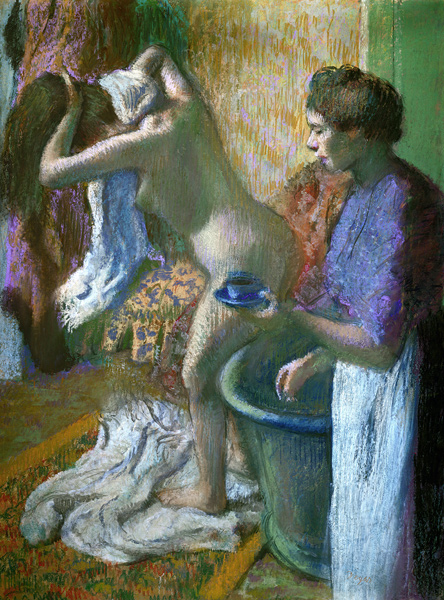 Breakfast after a bath, 1883 (pastel on paper) od Edgar Degas