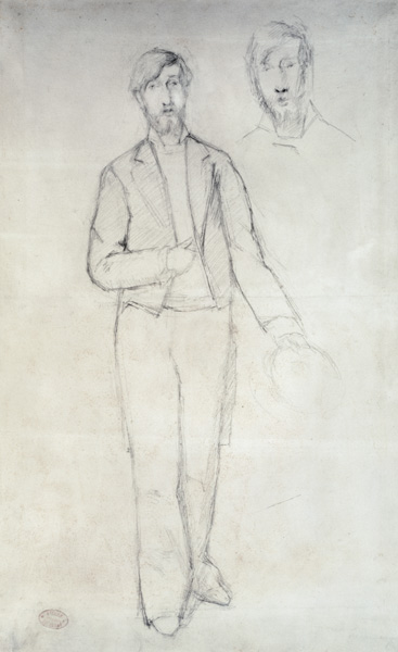 Portrait of George Moore (1852-1933) od Edgar Degas