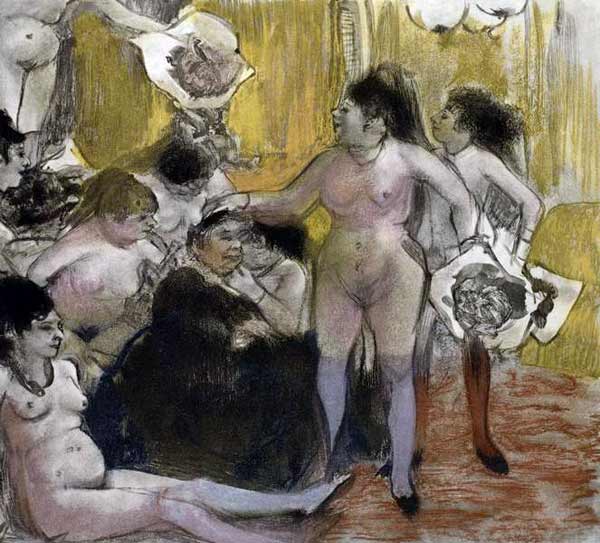 Illustration from 'La Maison Tellier' by Guy de Maupassant od Edgar Degas
