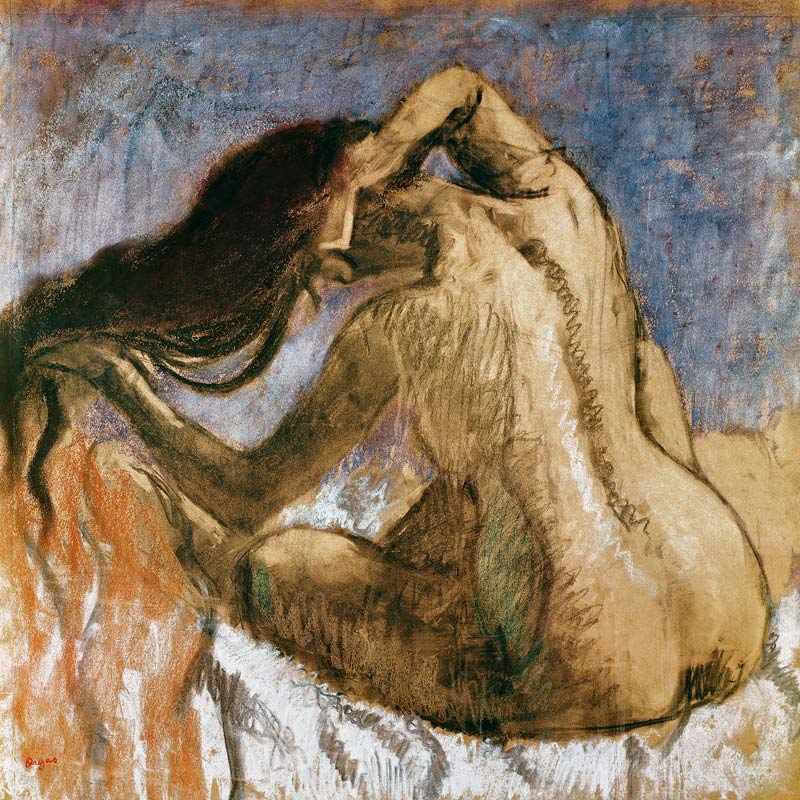 Woman Combing her Hair od Edgar Degas