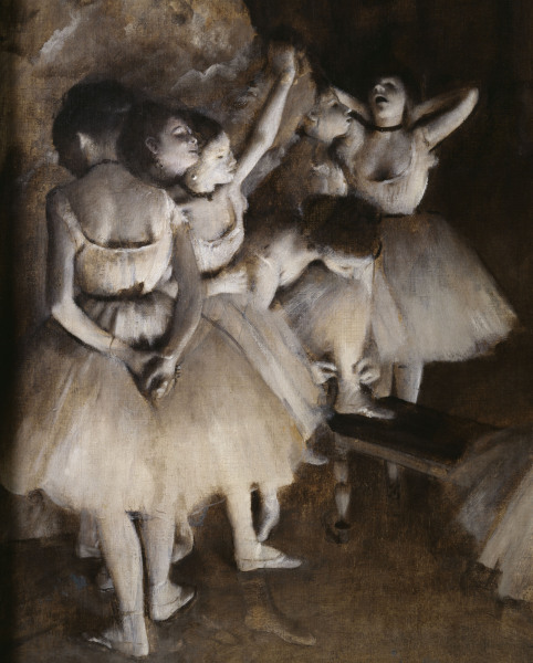 Ballet rehearsal on stage od Edgar Degas
