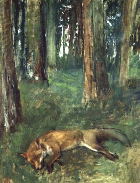 Dead fox lying in the Undergrowth od Edgar Degas