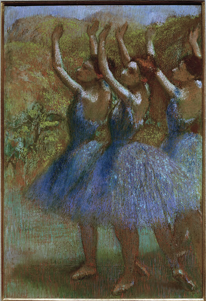 Three dancers in blue od Edgar Degas