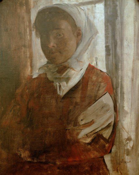 Woman w.white head scarf od Edgar Degas