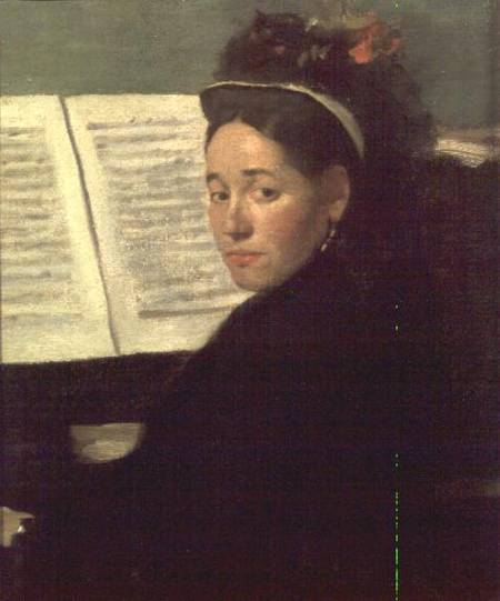 Mademoiselle Marie Dihau (1843-1935) at the piano od Edgar Degas