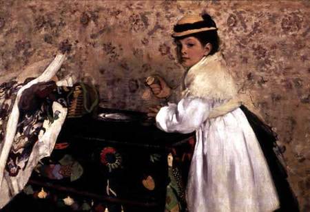 Portrait of Hortense Valpincon as a Child od Edgar Degas