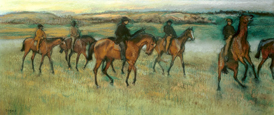 Racehorses at the ride. od Edgar Degas