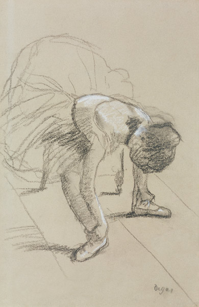 Seated Dancer Adjusting her Shoes od Edgar Degas