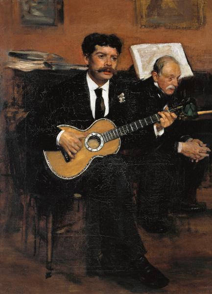 The guitarist Lorenzo Pagans and the father of the artist.