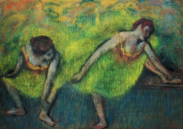 Two dancers relaxing (pastel) od Edgar Degas