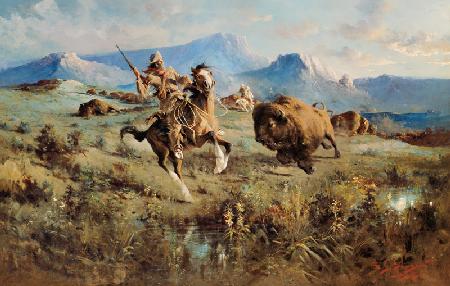 Buffalo hunting.