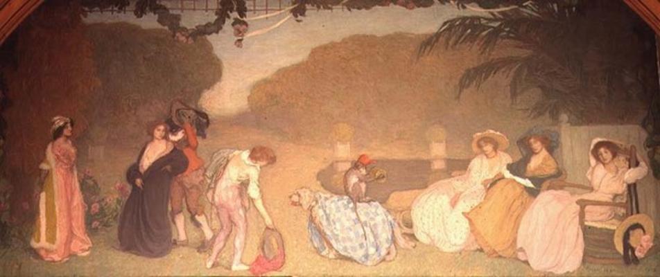 Young Girls Watching an Open Air Theatre, 1909 (oil on canvas) od Edmond-Francois Aman-Jean