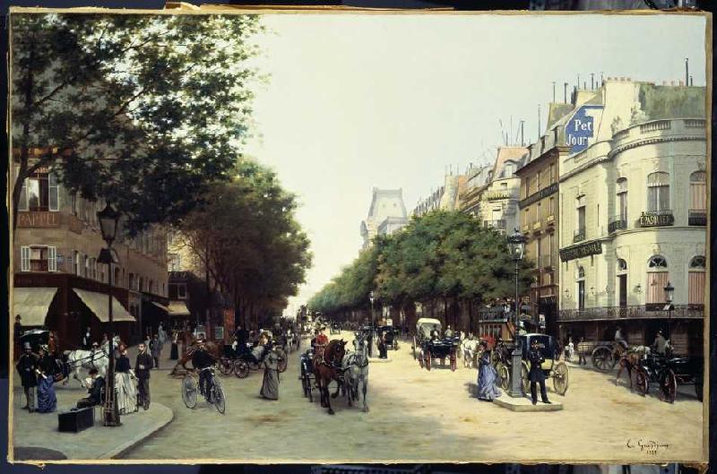 The Boulevard des Italiens in Paris od Edmond Georges Grandjean