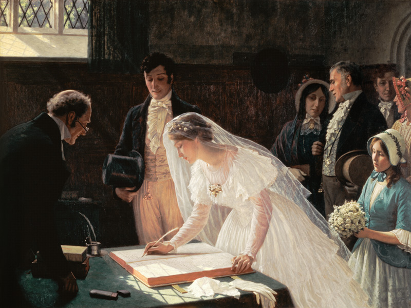 Signing the Register od Edmund Blair Leighton