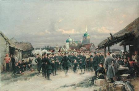Chorus of the Fourth Infantry Battalion at Tsarskoe Selo od Edouard Detaille