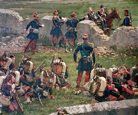 Evening of the battle of Rezonville (Gravelotte). Grenadiers of the Imperial Guard at rest, 16 Augus