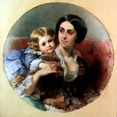 Maternal Tenderness od Edouard Louis Dubufe