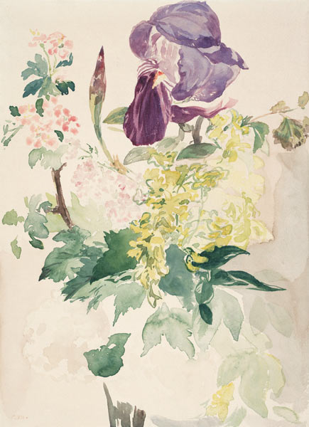 Flower Piece with Iris, Laburnum, and Geranium od Edouard Manet