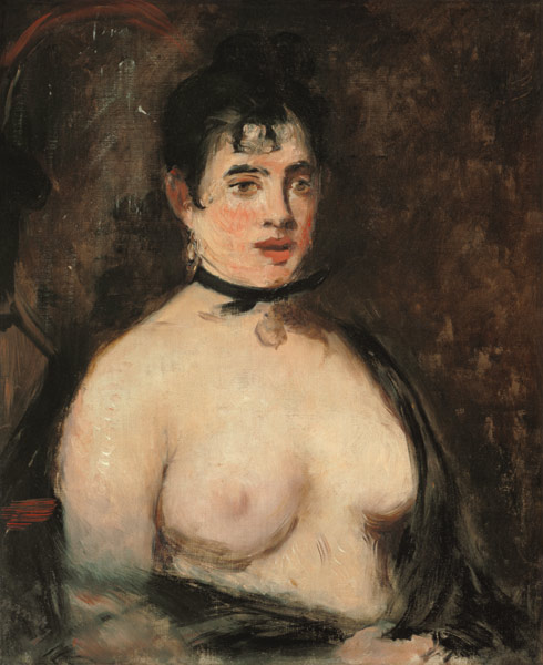 Brunette with bare breasts od Edouard Manet