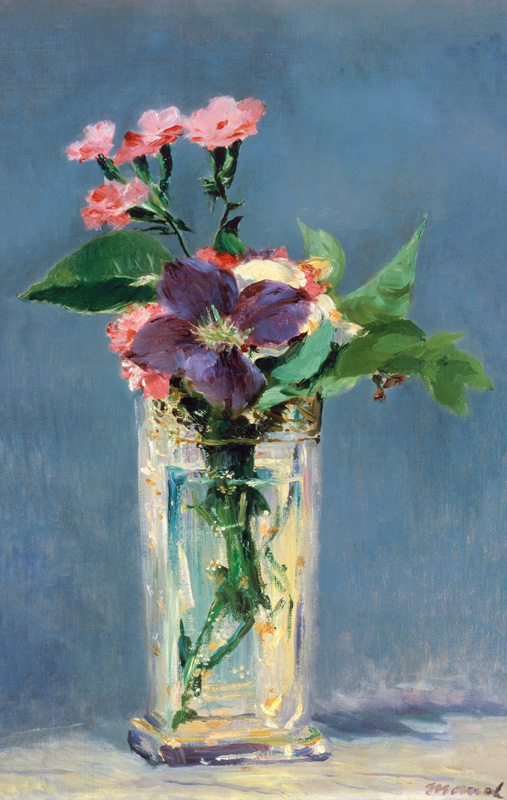Clematis in a Crystal Vase od Edouard Manet