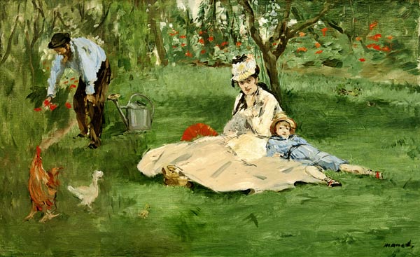 "La famille Monet au jardin" od Edouard Manet