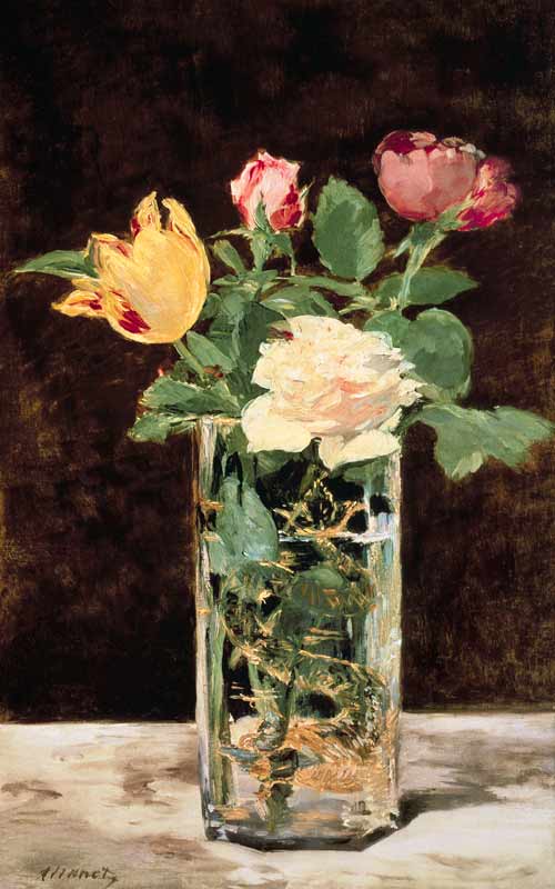 Roses and Tulips in a Vase od Edouard Manet