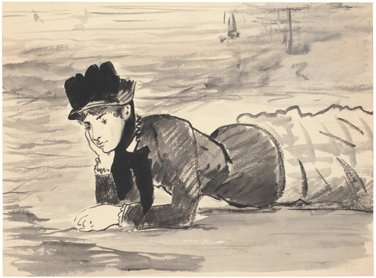 Woman Lying on the Beach. Annabel Lee od Edouard Manet