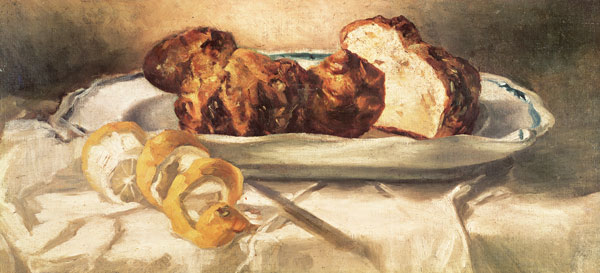 Still life with brioches and lemon od Edouard Manet