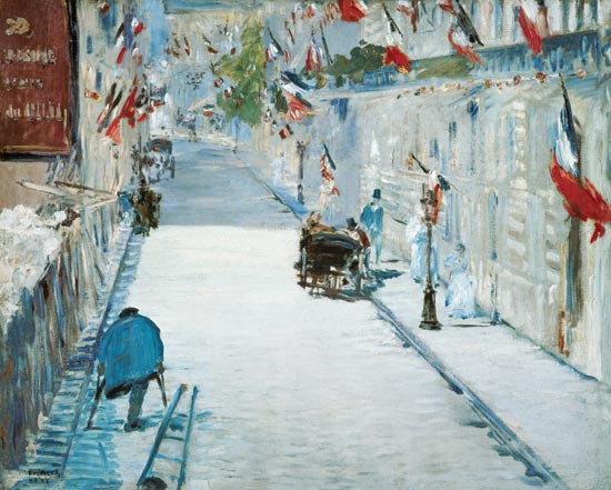 Rue Mosnier with Flags od Edouard Manet