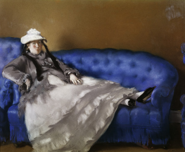 E.Manet, Madame Manet auf blauem Sofa od Edouard Manet