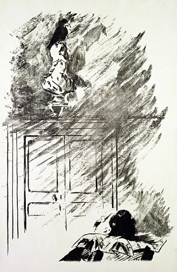 Illustration for ''The Raven'', Edgar Allen Poe od Edouard Manet