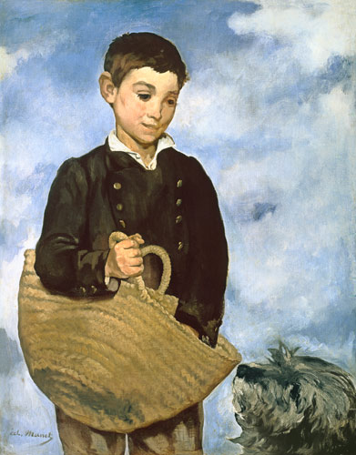 Boy with basket and dog. od Edouard Manet