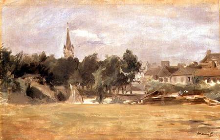 Landscape with a Village Church od Edouard Manet